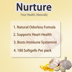 Aged Garlic Extract Softgels – Non-GMO, Gluten-Free, 180 Count for Heart Health