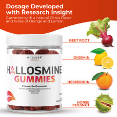 Hallusa Natural Hallosmine Gummies – Circulation & Leg Vein Support – 30 Gummies