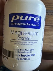 Pure Encapsulations Magnesium (Citrate) – Supplement for 90 Count Exp:4/2028