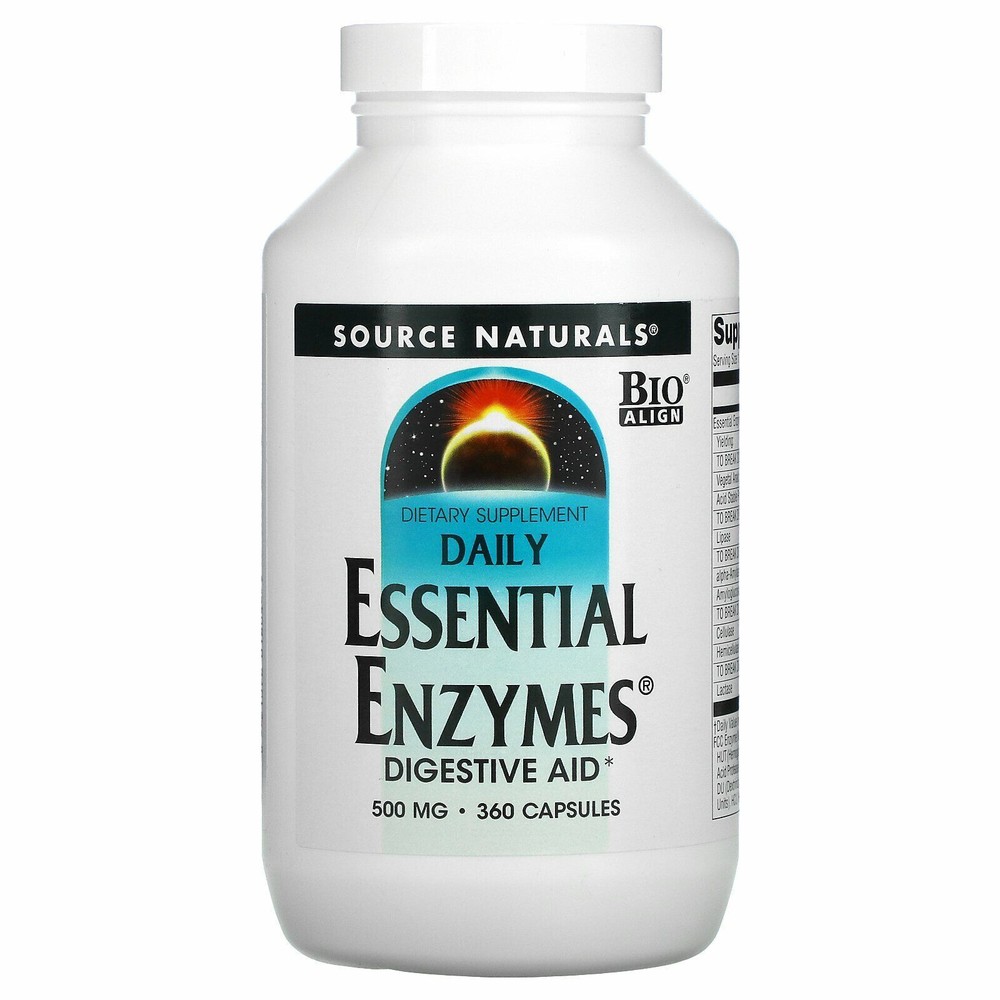 Source Naturals Daily Essential Enzymes, Digestive Aid, 500 mg, 360 Capsules