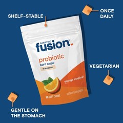 Probiotic Soft Chews Bacillus Coagulans 10 Billion CFU Orange Tropical 60 Count