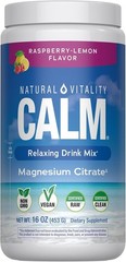 Natural Vitality Calm Raspberry Lemon Magnesium Powder 16oz Vegan Relax Support