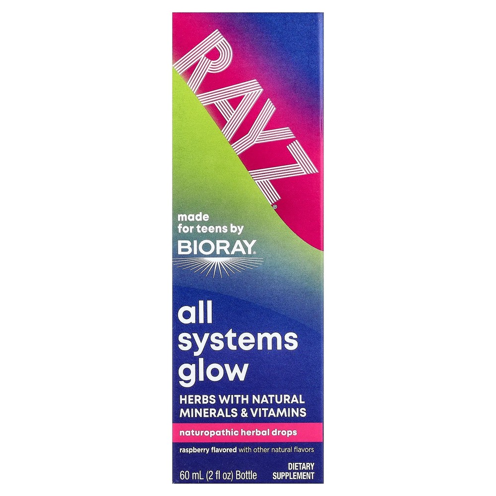 2 X Bioray, Rayz�, All Systems Glow, For Teens, Raspberry, 2 fl oz (59 ml)