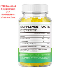 Potassium Citrate Gummies 1000mg, High Potency 60 Count (Pack of 2)