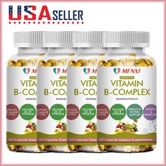 Vitamin B Complex Capsules With COQ10 – High Potency – Immune Support, 1-4 Packs