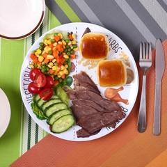 10″ Portion Control Plate for Balanced Eating – Healthy Nutrition Plate for Adul