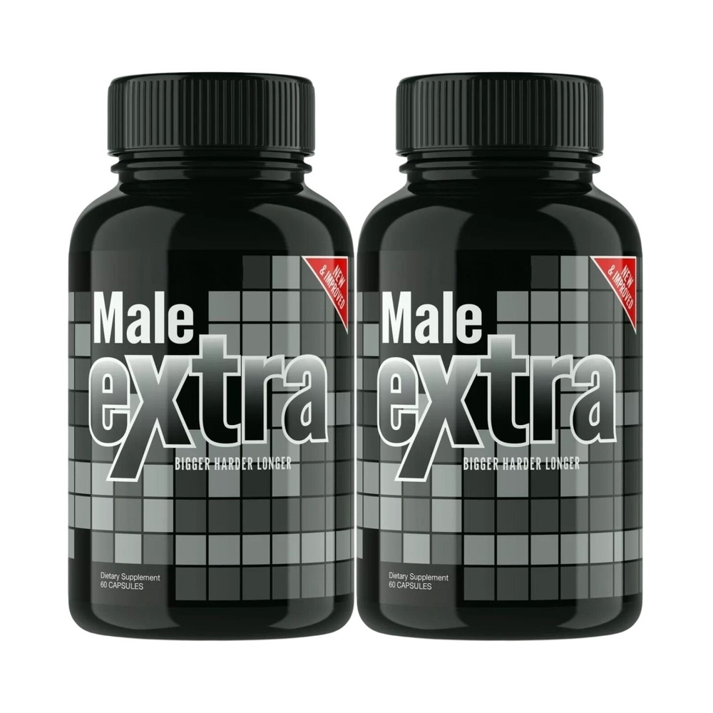 2-Pack Male Extra Pills Performance Supplement, MaleExtra for Men – 120 Capsules