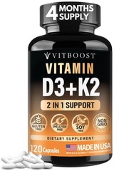 VITBOOST Vitamin D3 K2 Complex Easy to Swallow Vitamin D D3 5000 IU 125 mcg…