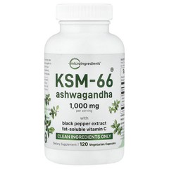 2 X Micro Ingredients, KSM-66� Ashwagandha, 120 Vegetarian Capsules