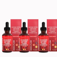 Hawthorn Pepper Cayenne Flow Liquid Drops Vascu Beef Turmric Root Vitamin K2+D3