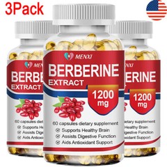 3 Packs Berberine 1200mg High Absorption For Blood Sugar Immune 3 Months Supply
