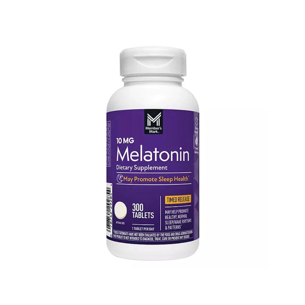 Members Mark Timed Release Melatonin Tablets 10 mg 300 ct Exp 5/2028