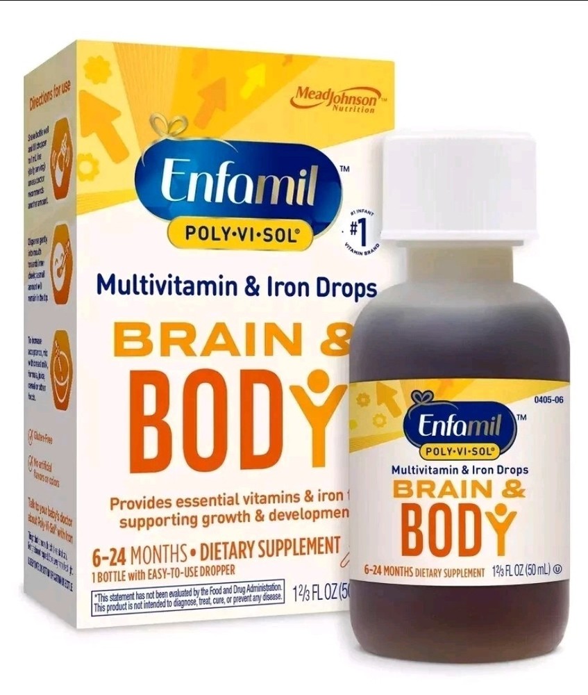 Enfamil Poly-Vi-Sol Drop MultiVitamin & Iron Support – Lactose Free 1.7oz 1 Pack
