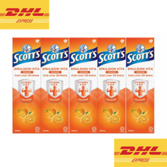 5 BOTTLES NEW SCOTTS EMULSION COD LIVER OIL ORANGE FLAVOR 400ML – Fast DHL