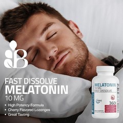 Bronson Melatonin 10Mg Fast Dissolve Cherry Flavored Tablets Vegetaria 360 Count