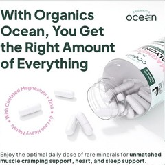 2Pack Organics Ocean organic Magnesium Glycinate 90 Dose Zinc Chelated Low Caps