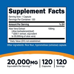 Nutricost Aloe Vera 100mg 120 Capsules – Gluten Free, Non-GMO & Vegetarian