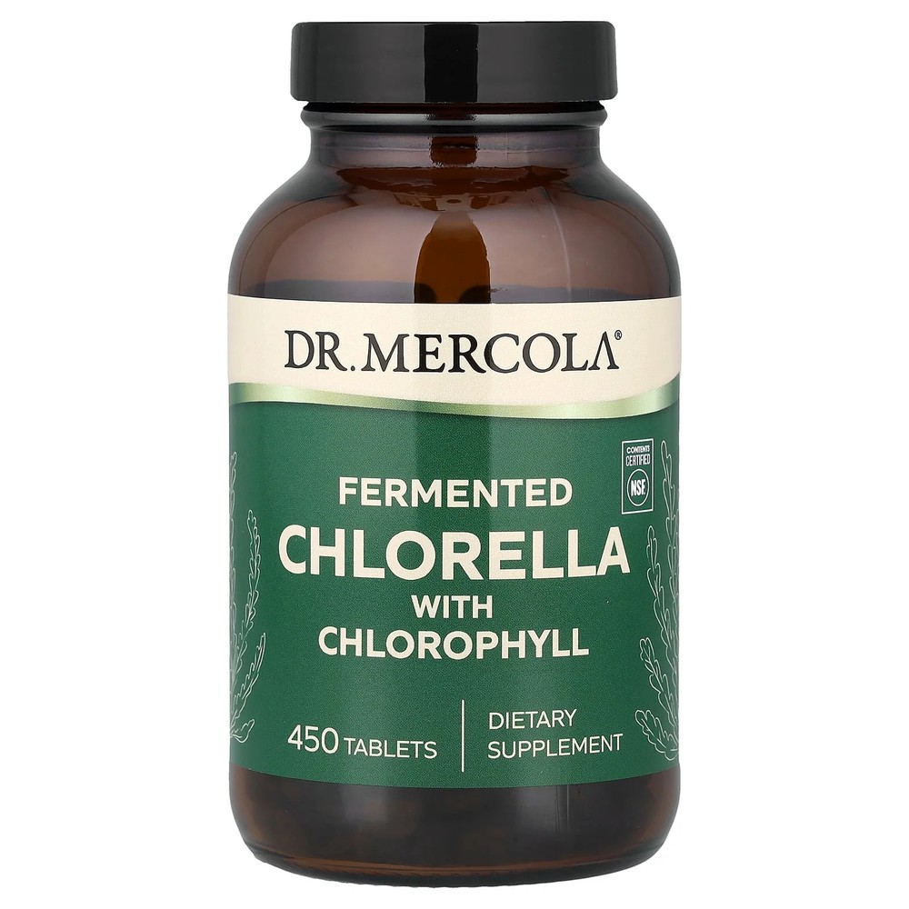 2 X Dr. Mercola, Fermented Chlorella with Chlorophyll, 450 Tablets