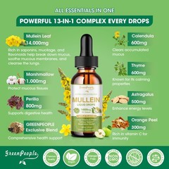 1-4xMullein drops for Lung, Mullein Leaf Extract, Super Concentrated Tincture