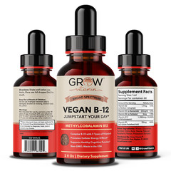Gotas Liquidas Sublinguales De Vitamina B12 Veganas – Hecho por Grow Vitamin