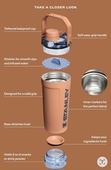 STANLEY Vitalize Shaker Bottle 20oz Black Insulated Protein Mixer Cup NEW