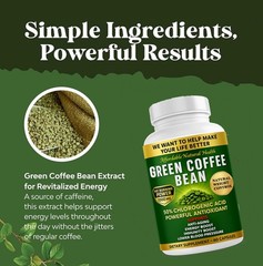 Green Coffee Bean Extract Weight Loss Energy Boost Herbal Supplement 60 Capsule
