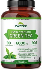 Zazzee Extra Strength Green Tea 20:1 Extract, 50% EGCG, 98% Polyphenols, 80% Cat