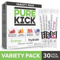 Pure Kick Energy & Hydration Electrolyte Powdered Drink Mix Variety pack, 30 Cou
