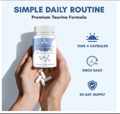 Clarusph Liposomal Taurine 3000 mg Vegan Non GMO New Sealed Exp 5/2028