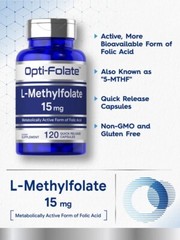 L Methylfolate 15mg | 120 Capsules | Value Size | Max Potency | by Opti-Folate