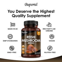 Reishi Mushroom 120pcs,Improves Brain Cognitive Function, Boosts Cellular Energy