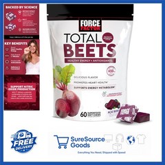 Total Beets Soft Chews 60 Count with Beetroot L-Citrulline Acai Berry Flavor