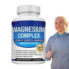 Magnesium Complex 8 Elemental Magnesium Supplement 1000mg Non-GMO 90 Capsules