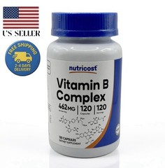Nutricost Vitamin B Complex 460mg, 120 Capsules | + Vitamin C