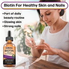 MAX ABSORPTION Biotin Liquid Drops, 5000mcg of Biotin Per Serving, 60 servings