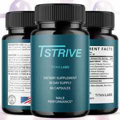 (1 Pack) Tstrive Advanced Male Support Performance Supplement 60 Capsules