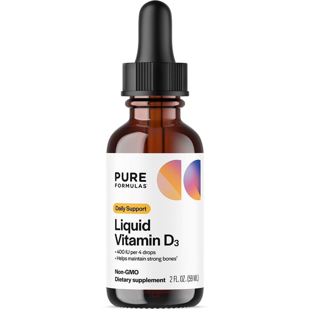 PureFormulas Liquid Vitamin D3 for Bone Health Supplement, Non-GMO Vitamin D3…