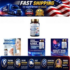 Magnesium Citrate 1000mg – High Potency Vegan Capsules – 240 Count