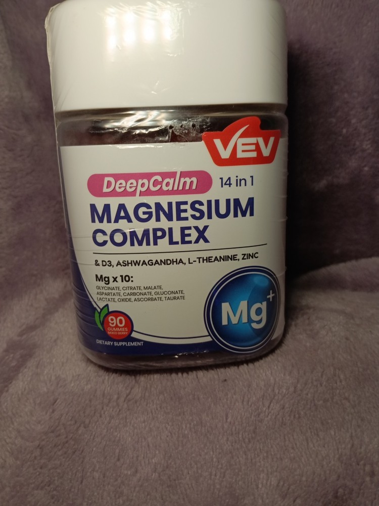 DeepCalm 14in1 Magnesium Complex & D3, Ashwagangha, L-Theanine,Zinc 90 Gummies