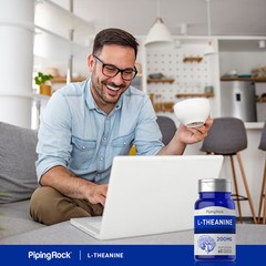 L-Theanine 200mg | 60 Capsules | Non-GMO Supplement | by Piping Rock