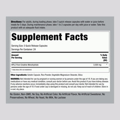Creatine Monohydrate, 3500 mg (per serving), 120 Quick Release Capsules