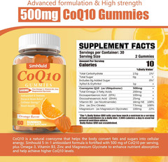 2 Pack Coq10 500MG Gummies – plus Omega-3, Magnesium, Vitamin B3 & Zinc – 3X Bet