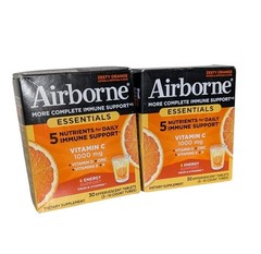 Airborne Immune Support Effervescent Tablets Zesty Orange X2 Exp 10/2026