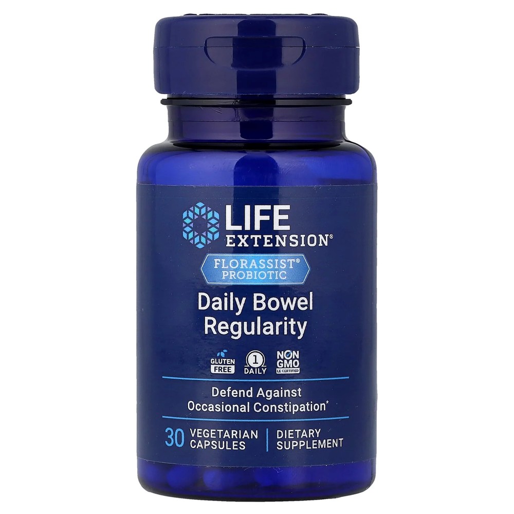 2 X Life Extension, Florassist� Probiotic, Daily Bowel Regularity, 30 Vegetaria