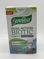 Benefiber Dual Action Biotic Prebiotic Probiotics Stress Relief Exp 06/26