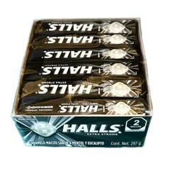 Halls Black Extra Strong Menthol Negras Hard Candy- 12 Pieces Mexicanas 11oz