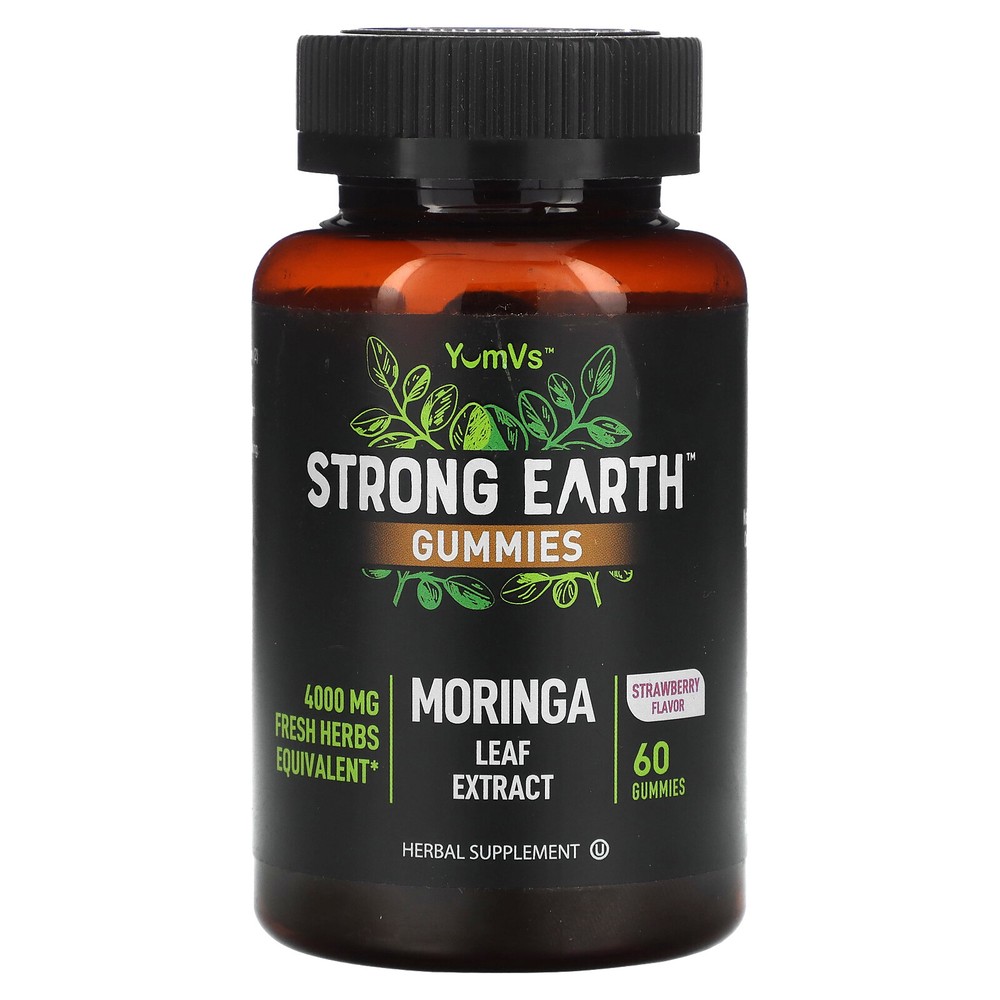 Strong Earth Gummies, Moringa Leaf Extract, Strawberry, 4,000 mg , 60 Gummies