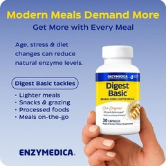 Enzymedica Digest Basic – Digestive Enzyme Supplement for Women & Men