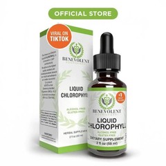 Benevolent Liquid Chlorophyll Drops – 4 Month Supply, Alcohol-Free