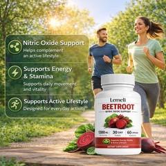 Lemeli Beetroot Capsules 1300mg, Extract Beet Root Lemeli Supplement 60Capsules